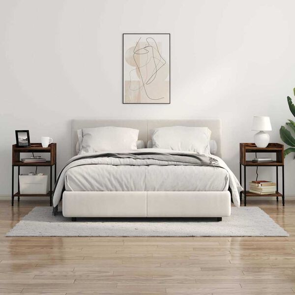 vidaXL Dulap de noapte Stejar fumuriu 40 x 40 x 61 cm Lemn compozit