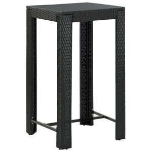 vidaXL Masă de bar de grădină, negru, 60,5 x 60,5 x 110,5 cm poliratan