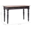 vidaXL Birou cu 3 sertare, 117 x 57 x 75 cm, lemn masiv de mahon
