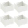 vidaXL Margine pentru gazon 4 buc. 60 x 60 x 35 cm Oțel Alb