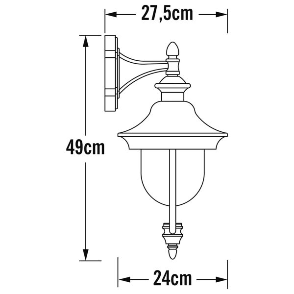KONSTSMIDE Lampă de perete "Parma" orientare &icirc;n jos, oțel inoxidabil
