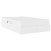 vidaXL Pat cu saltea și spațiu de depozitare cu saltea 2 pcs Alb Piele