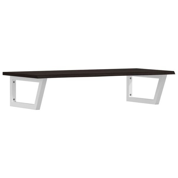 vidaXL Raft pentru lavoar montat pe perete, oțel și lemn masiv stejar