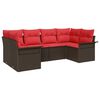 vidaXL Set de canapele pentru grădină 6 buc. Maro Rattan poli