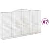 vidaXL Coșuri gabion arcuite, 7 buc, 400x50x220/240cm, fier galvanizat