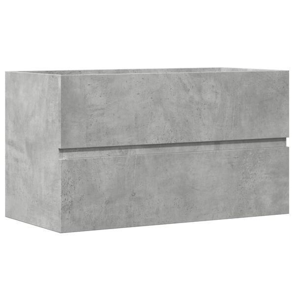 vidaXL Dulap de chiuvetă, gri beton, 90x38,5x45 cm, lemn prelucrat