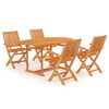 vidaXL Set de masă pentru grădină, 5 piese, lemn masiv de tec