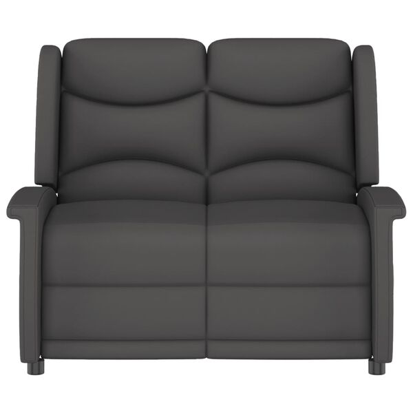 vidaXL Fotoliu rabatabil de masaj cu 2 locuri, gri închis, microfibră