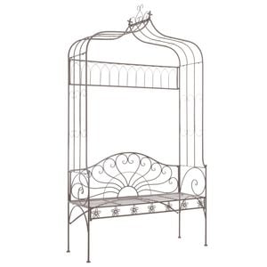 vidaXL Bancă de grădină, maro vintage, 122 cm, fier