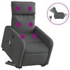 vidaXL Fotoliu electric masaj rabatabil cu ridicare, gri &icirc;nchis textil