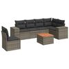vidaXL Set canapele de grădină, 7 piese, cu perne, gri, poliratan