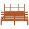 vidaXL Pat cu bibliotecă fără saltea maro 140x190 cm lemn masiv de pin