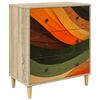 vidaXL Comodă cu sertare BONN Imprimare retro wave 66 x 36,5 x 75 cm