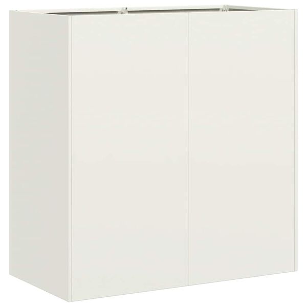 vidaXL Jardinieră alb 80x40x80 cm Oțel laminat la rece