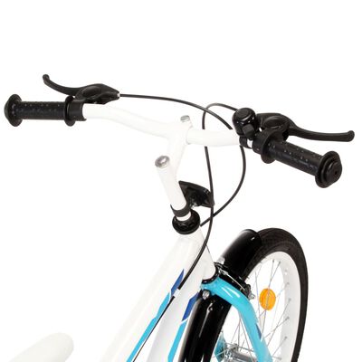 vidaXL Bicicletă pentru copii, albastru și alb, 18 inci