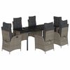 vidaXL Set mobilier de grădină cu perne, 7 piese, gri, poliratan