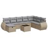 vidaXL Set canapele de grădină, 9 piese, cu perne, bej, poliratan
