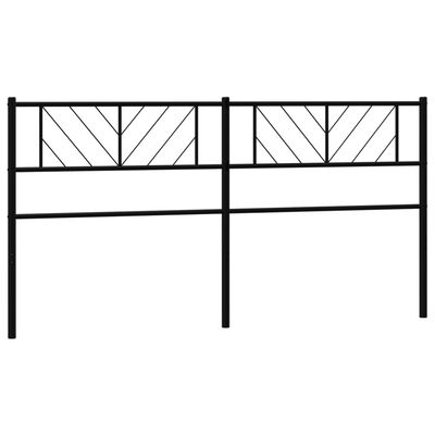 vidaXL Tăblie de pat metalică, negru, 180 cm
