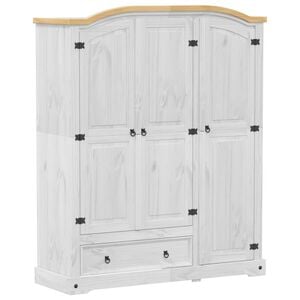 vidaXL Șifonier &bdquo;Corona&rdquo;, alb, 151,5x52x186 cm, lemn masiv de pin