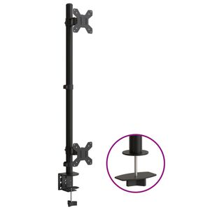vidaXL Suport de perete pentru monitor dublu VESA 75/100 mm negru oțel