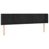 vidaXL Tăblie de pat cu LED, negru, 183x16x78/88 cm, catifea