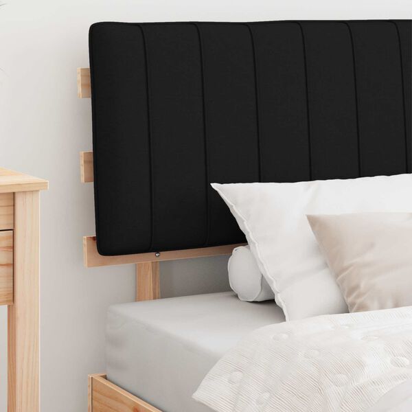 vidaXL Cadru de pat cu tăblie tapițată cu headboard Negru 100 x 200 cm