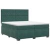 vidaXL Pat boxspring cu saltea Verde &icirc;nchis 200 x 200 cm Catifea