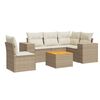 vidaXL Set canapele de grădină cu perne, 6 piese, bej, poliratan