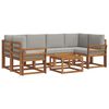 vidaXL Set de canapele de exterior 7 pcs Gri natural și deschis