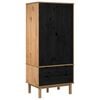 vidaXL Dulap cu sertar OTTA Negru 76,5 x 53 x 172 cm Lemn masiv de pin