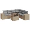 vidaXL Set canapele de grădină, 7 piese, cu perne, bej, poliratan