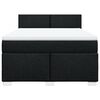 vidaXL Pat box spring cu saltea, negru, 140x190 cm, textil