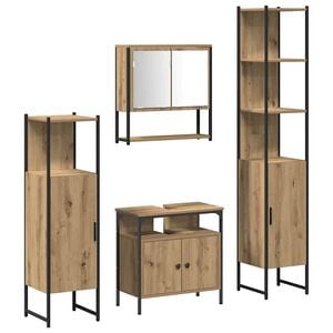 vidaXL Set de mobilier pentru baie 4 buc. Stejar Artizanal