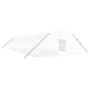 vidaXL Seră cu cadru din oțel, alb, 96 m&sup2;, 16x6x2,85 m