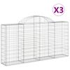 vidaXL Coșuri gabion arcuite 3 buc, 200x30x100/120 cm fier galvanizat