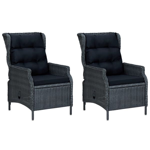 vidaXL Set de masă pentru grădină, 7 piese, gri &icirc;nchis