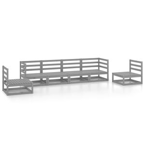 vidaXL Set mobilier de grădină, 6 piese, gri, lemn masiv de pin