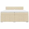 vidaXL Pat box spring cu saltea, crem, 200x200 cm, textil