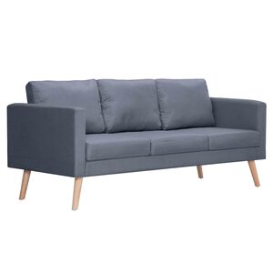 vidaXL Canapea cu 3 locuri, material textil, gri &icirc;nchis