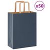 vidaXL Pungi de hârtie 50 buc cu mânere Albastre 21x11x28 cm