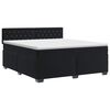 vidaXL Pat boxspring cu saltea cu headboard Negru 160 x 200 cm Catifea