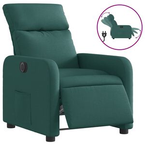 vidaXL Fotoliu rabatabil electric, verde &icirc;nchis, material textil