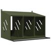 vidaXL Cutie de pui cu 3 compartimente metal verde măsline