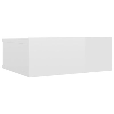 vidaXL Noptieră suspendată, alb extralucios, 40x30x15 cm, PAL