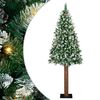 vidaXL Brad de Crăciun subțire Verde 210 cm PVC și lemn de PIN masiv