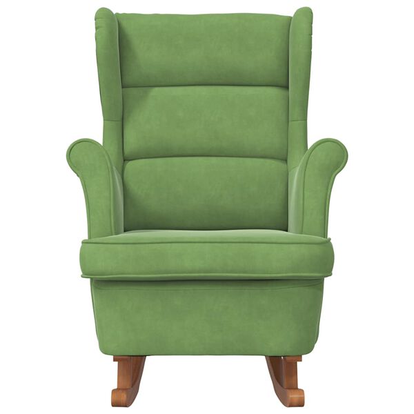 vidaXL Balansoar cu spătar verde deschis și lemn masiv