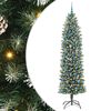 vidaXL Copac Artificial Slăb de Crăciun Verde și alb 240 cm