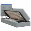 vidaXL Pat cu LED și saltea Gri deschis 90 x 190 cm Țesătură