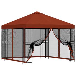 vidaXL Foișor de grădină cu pereți laterali 3 x 3 m Terracota