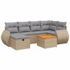 vidaXL Set canapele de grădină, 7 piese, cu perne, bej, poliratan
